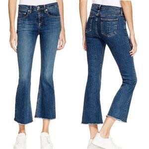Rag & Bones Jeans Flare Cropped Raw Hem Color PAZ 26